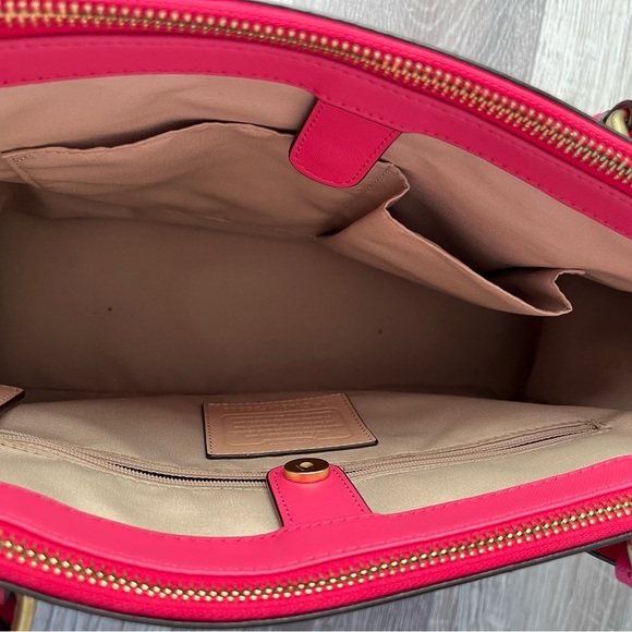 Coach Pink and Gold Shoulder Bag with Detachable Strap - Picture 5 of 13